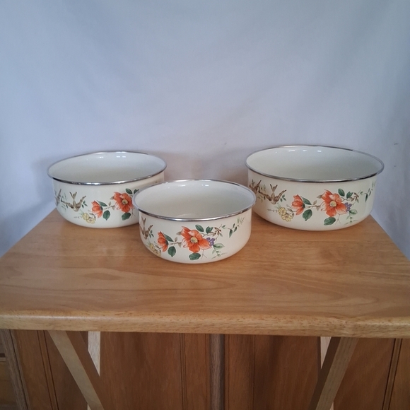 Mikasa Other - Floral Enamel Bowls Set